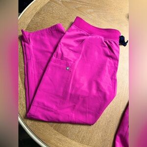 Hot pink Figs Kade cargo pants